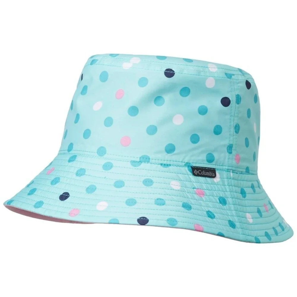 Columbia Pixel Grabber Bucket Hat Cap S/M New Green Pink Reversible‎ Youth Kids